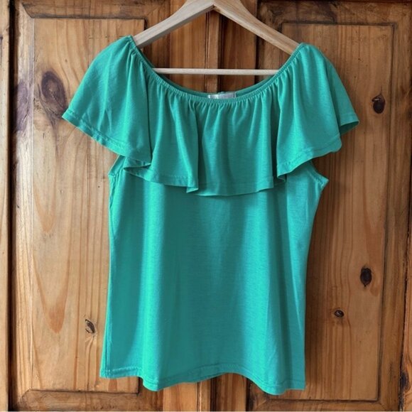 Magazine Turquoise Off Shoulder Top - Extra Large - Picture 7 of 8